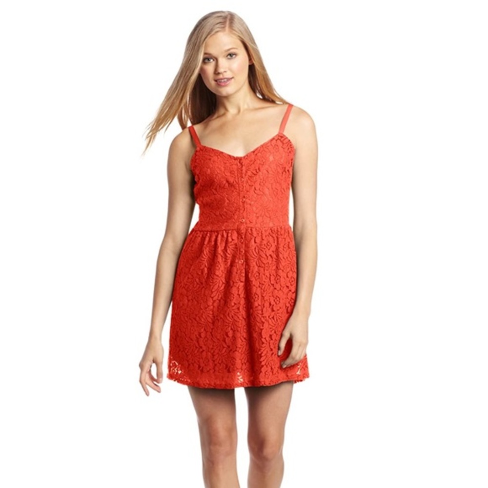 VOLCOM FLORAL LACE CAMI DRESS